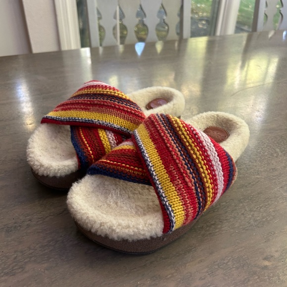 CHLOÉ Wavy Knit Shearling-Trim Slides - Picture 6 of 9